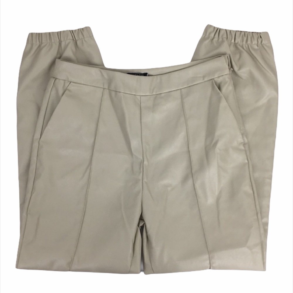 Nasty Gal PU Faux Leather Sand Cuffed Jogger Pants Women’s us 8